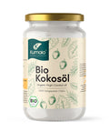 Kumaio Bio-Kokosöl im Glas, 100% kaltgepresst und nativ, mit Bio-Zertifikat und natürlichen Inhaltsstoffen.